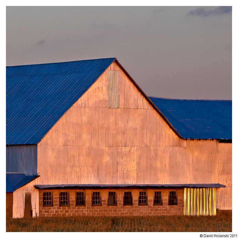 Barn on Hazletville Road, near Dover, Delaware, at sunset.