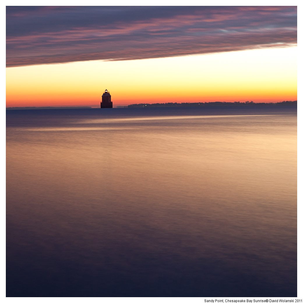 Lighthouse in presunrise glow, Chesapeake Bay Maryland